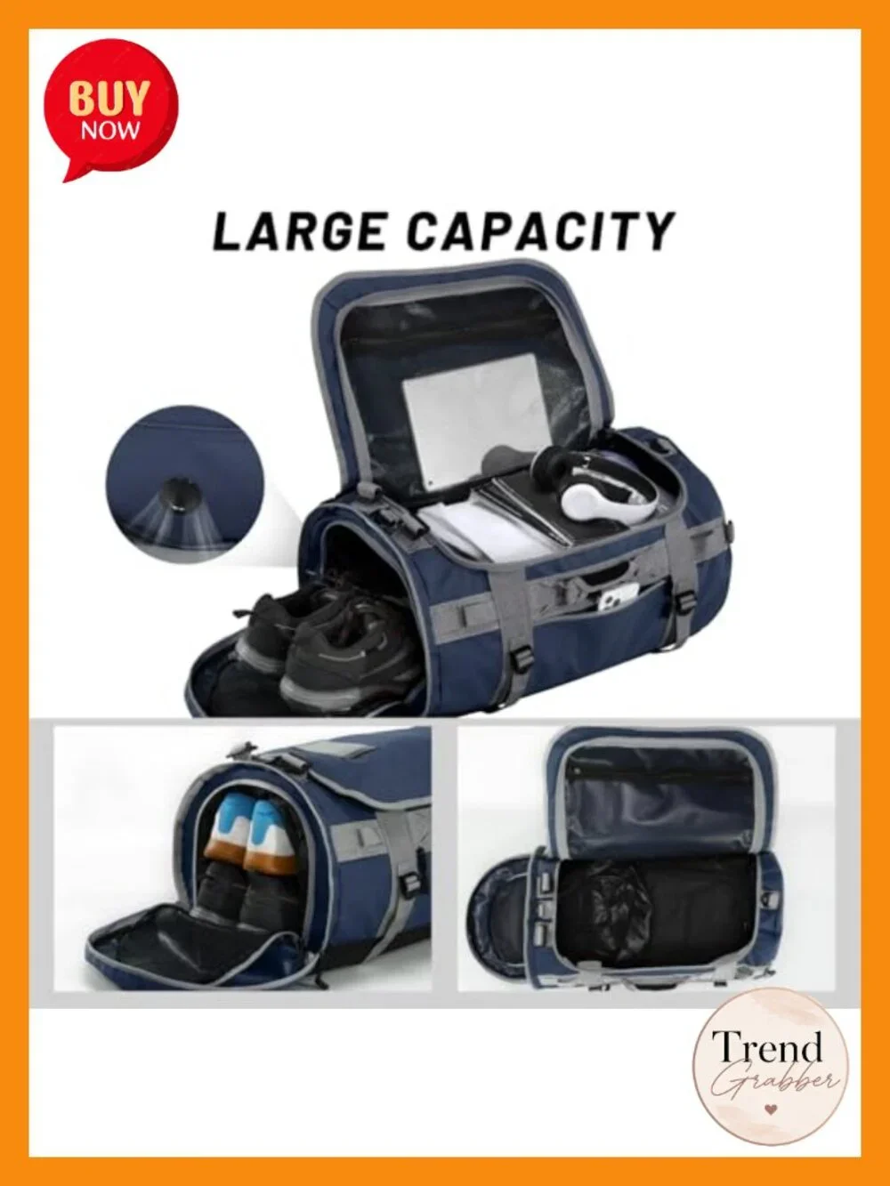 Large Convertible Duffle Bag Backpack 45L 60L 90L Water Resistant Travel Gym
